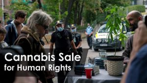Cannabis Sale for Human Rights - Oslo Police Station - AROD Civil Disobedience